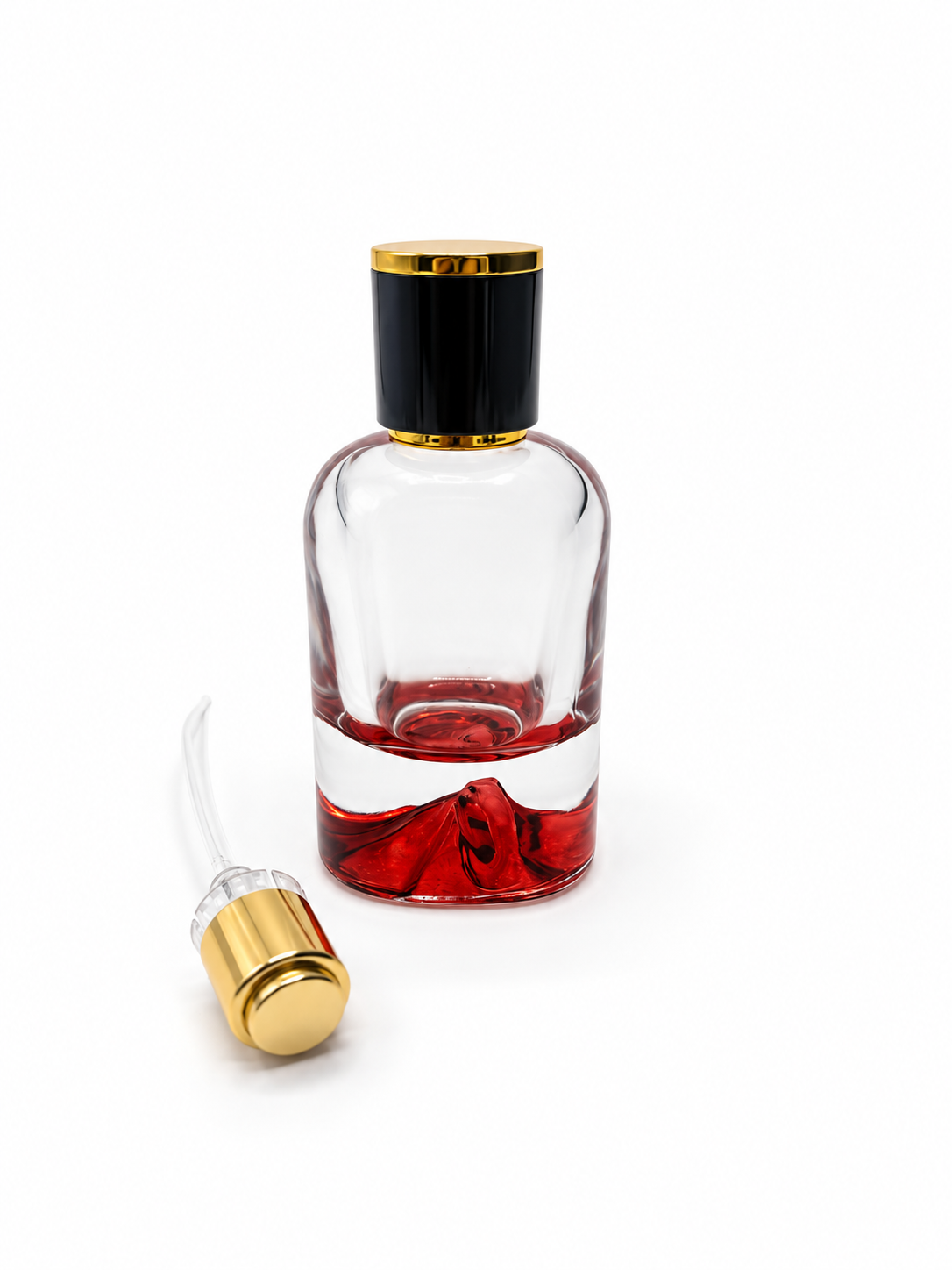 DAĞ ŞİŞE 50 ML KIRMIZI RENK - 2 SİYAH GOLD KAPAK