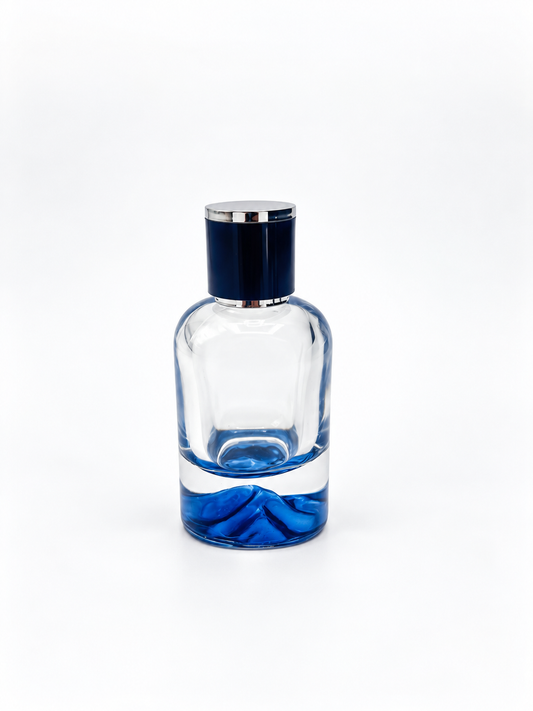 DAĞ ŞİŞE 50 ML MAVİ RENK - 3 POLO GÜMÜŞ KAPAK